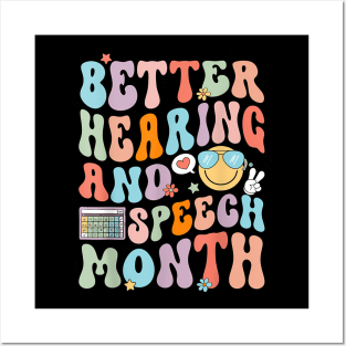 Retro  Hearing and Speech Month Speech Pathologist SLP Posters and Art